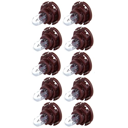 Image of cciyu 10 x Warm White T5 /T4.7 Neo Wedge Halogen Instrument Dash A /C Bulbs | Replace for T5 - 79607-SHJ-S01;T4.7