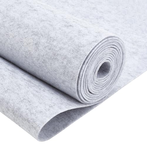 Image of BENECREAT 118x9.8 Inch Felt Fabric Roll, Craft Felt Cloth, 2mm Thick Single Face Light Grey Non-Woven Polyester Craft Fabric for Sewing Quilting, Handwork Project DIY