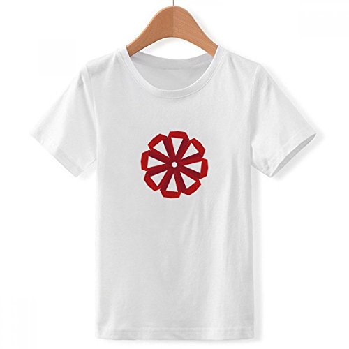 T-Shirt Blanc Enfant Évite la Transpiration Motif Fleur de Noël Origami Garçon