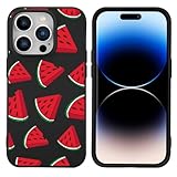 JOYLAND Liquid Silicone Case Compatible with iPhone 12/12 Pro,Soft Shockproof Protection Cover Support Wireless Charging Watermelon Pattern Slim Thin Designed for iPhone 12/12 Pro Case Girls Women