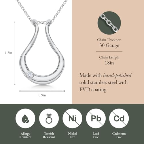 Emily C Ring Holder Necklace - Stainless Steel Necklace with Silver Finish - Engagement Gift for Doctors & Nurses - Silver Jewelry for Mom or Grandmother - Bezel by Emily C - Used condition - Image 5