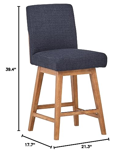Amazon Brand – Stone & Beam Sophia Modern Swivel Kitchen Counter Height Stool, 39.4"H, Navy Blue #TOP6