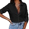 Angxiwan Lighting Deals of The Day Cotton Tank Top Women Glitter Tops for Women Cap Sleeve T Shirts for Women UK Long Blouses for Women UK Oversized Anime T Shirt Black #2