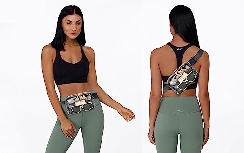 Image of Clear Belt Bag Stadium Approved for Women Men With Adjustable Strap - Fanny Pack Crossbody Waist Bag for Concerts, Sports, Travelling, Hiking, Running (Black)