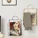 File Rack Wall Mounted Iron Portable Magazine Rack Home Decor Decoration Shelves Letter Trays(White Handle)