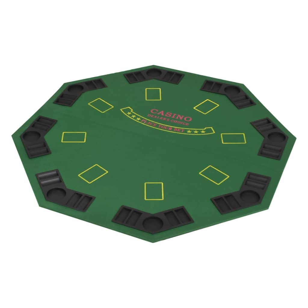 Furniture Item Home - Mesa de póquer plegable para 8 jugadores, 2 pliegues, color verde octogonal