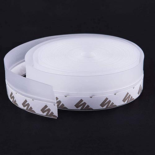 Silicone Seal Strip,Door Seal,5M/16.4ft Door Strip Bottom for Doors, Silicone Sealing Sticker Adhesive Weather Stripping for Doors and Windows Gaps of Anti-Collision Silicone (35MM, Transparent)