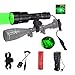 Linterna de Caza Verde, 500 Lúmenes 250 Yardas Linterna LED de Luz Verde, Luz de Caza Coyote Hog con Montaje de Visor, Interruptor de Presión, Batería y Cargador