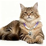 Boasts rich purple gradient beads (from lavender to deep plum) with a luxe semi-gloss finish, perfect for pets joining family gatherings or backyard barbecues. The deep purple hue complements both curly and straight fur, adding a touch of sophisticat...