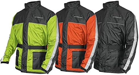 Nelson Rigg Solo Storm Rain Jacket, Waterproof, Breathable, and Packable (Hi-Vis Yellow/Black, Large)