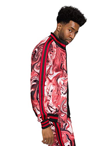 image for G-Style USA Men's Marble Pattern Tracksuit Set - Zipper Jacket and Swe
