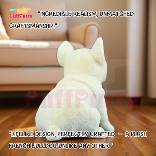 PuffPurrs Lebensechtes Französische Bulldogge-Plüschtier, Realistischer Französische Bulldogge Teddy-Stofftier, Niedliches Haustierliebhaber-Spielzeug-Geschenk, 9 Zoll