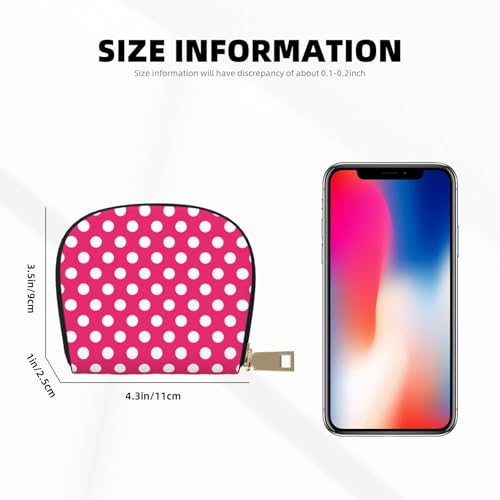 Bright Pink Polka Dot Print（a） Credit Card Holder for Women, Card Case Wallet, Leather Credit Cards Holder Wallet2