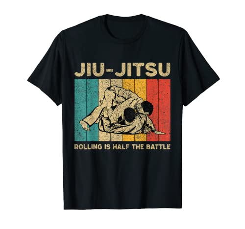 Rolling Is Half The Battle Vintage BJJ Jiu Jitsu brésilien T-Shirt
