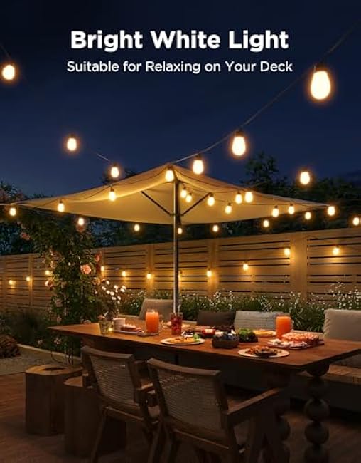 Govee S14 Bulb Outdoor String Lights 2, 96ft Smart RGBIC Warm White Patio Lights with 30 LED Bulbs, 111 Scene Modes for Outdoor Decor, Works with Alexa, Google, Matter, APP Control, IP66 Waterproof