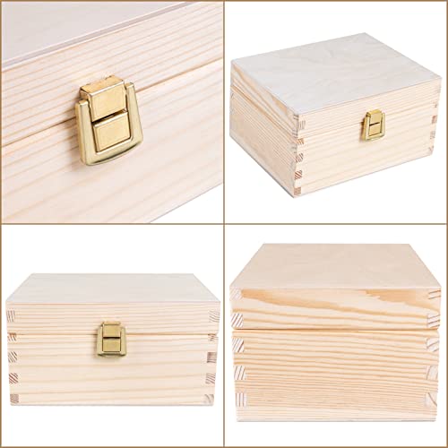 Creative Deco Kleine Holzkiste mit Deckel und Schloss | 21,5 x 13,8 x 10 cm – Ansicht 5