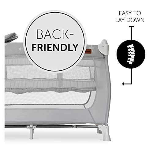 hauck Sleep N Play Center, Stars - Travel Cot Set with Changing Mat, Newborn Height, Hatch, Wheels & Travel Bag, Fast & Compact Folding, from Birth up to 15 kg, 120cm x 60cm 5 hauck Sleep N Play Center, Stars - Travel Cot Set with Changing Mat, Newborn Height, Hatch, Wheels & Travel Bag, Fast & Compact Folding, from Birth up to 15 kg, 120cm x 60cm - Image 5