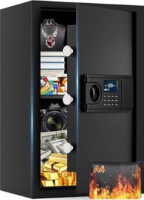 fireproof safe 2.1 Cuft Safe Box With Fireproof Waterproof Bag Digital Security Safes With LCD Programmable Keypad, Backup Keys, Smart Alert