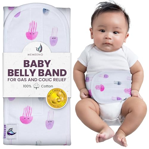 MEMEENO Baby Belly Band - Gas &amp; Colic Relief, Heated Tummy Wrap for Newborns