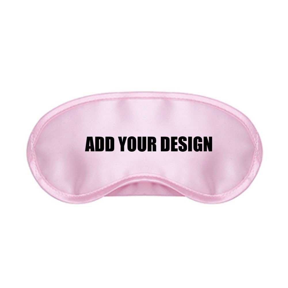 TOPTIE Lot de 100 masques de sommeil en satin doux à imprimé personnalisé pour le sommeil, le travail, les voyages, les études, 19,5 cm (L) x 9,5 cm (l) Rose clair