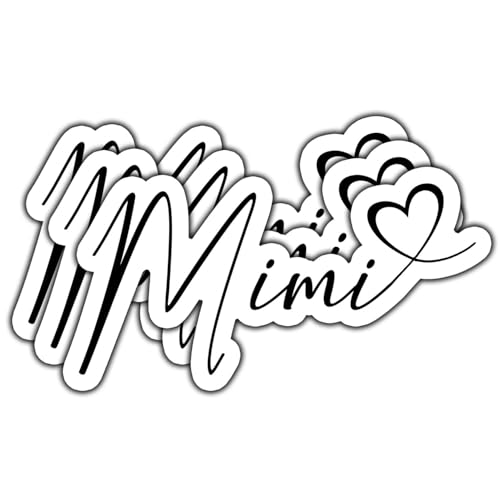 (3Pcs) Mimi Heart Love Sticker Gifts for Grandma Mimi Grandmother Quote Decals Waterproof Vinyl Stickers for Books Laptops Phone Water Bottles Tumbler Cup Kindle 3 Inch