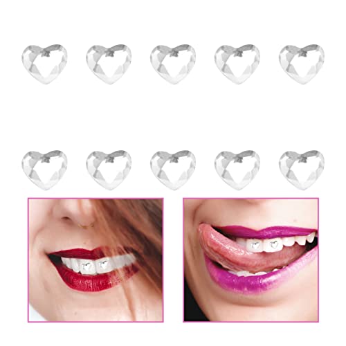 Image of iplusmile Heart-Shaped Teeth Gems 10 Pack Tooth Jewelry for Diy Oral Decoration Crystal Rhinestone Teeth Gems Kit for Accessories Fashionable Dental Jewelry for Women and Friends
