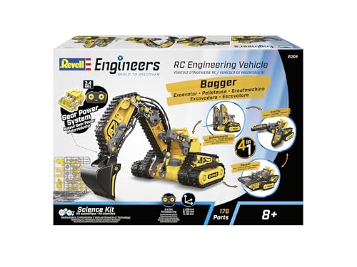 Revell Engineers I 4in1 Engineering Vehicle I Mit Fernsteuerung I 176 Teile I 4 Modellvarianten ohne Kleber I Einfacher Umbau I Interaktives Technik-Erlebnis I Für Kinder ab 8 Jahren