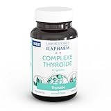 Ilapharm Complexe Thyroïde - Réguler naturellement les hormones thyroïdiennes - Formule complète à base d'Iode d'origine marine, Sélénium, Zinc, Guggul, L-tyrosine et vitamines - 60 gélules