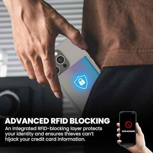 Image of CODE 118 Wallet for Men - Slim Minimalist Aluminum Magnetic Card Holder - RFID Blocking Front Pocket Mag Safe Wallet with Strong Magnet Attachment (Ombre Fade)