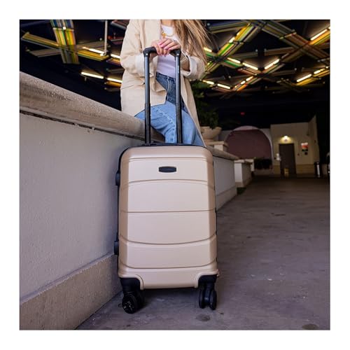 Image of DUKAP SENSE 24-Inch Medium Hardside Spinner Luggage Durable Champagne