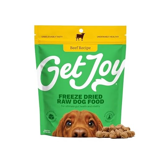 Get Joy Freeze Dried Dog Food | Beef Recipe with Superfoods for Gut Health & Digestion | Vet Formulated Meal or Topper for Puppy, Senior & Adult Dogs, 100% USDA Sourced, Seed Oil Free | 4oz Bag