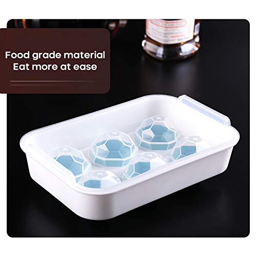 KINUO Bandejas de cubo de gelo de futebol 3D, 6 cavidades, molde de cubo de gelo, esfera de gelo, mo