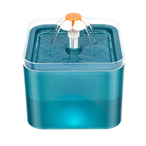 Hulzogul Fonte para animais de estimação, fonte de água para gatos de 2 litros com luz de LED que es