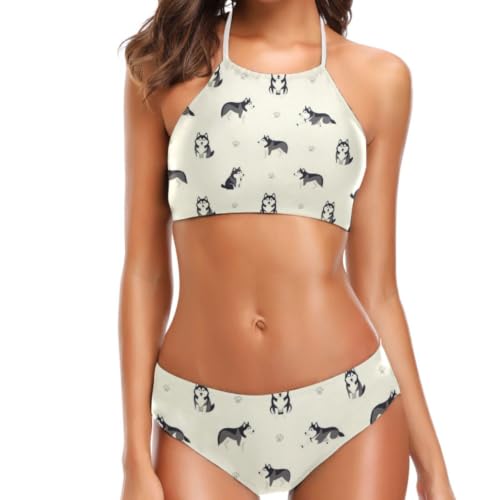Bikini triangle rembourré en tissu extensible et confortable sans fil