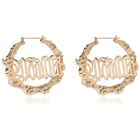 YDSLZQ Voguish Statement Earrings Bamboo Joint Shape Big Hoop Stud Earrings Cover