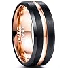 NUNCAD Ring Herren/Damen Wolframcarbid Außenbreite 8mm bequem, Men Fashion Schmuck ✔Ehering ✔Verlobungsring ✔Freundschaftsring ✔Lifestyle-Ring, schwarz+blau, Größe 47 bis 80