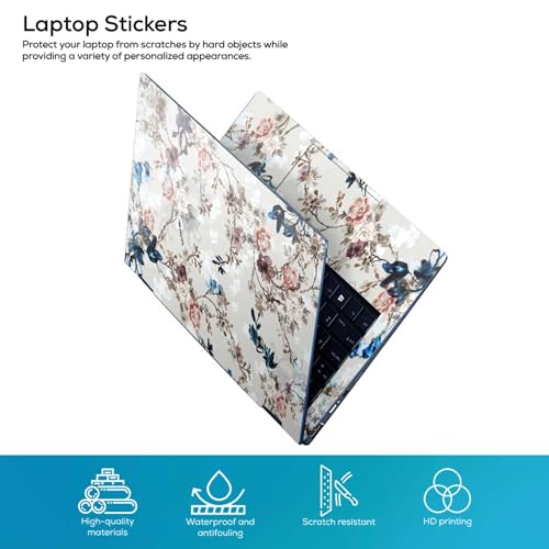 Image of Galaxsia Floral D23 Full Body Vinyl Laptop Skin /Sticker /Cover Upto 15.6 Inches Laptops Laminated-Removable-HD Quality Compatible for Hp-Dell-Sony-Lenovo-Asus etc.(15x10 Inches)