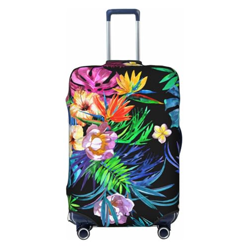Colorful Flowers Luggage Cover Washable Elasticated Luggage Covers For Suitcase Tsa Approved Stylish Dust And Scratch Resistant Luggage Case Protector For Kids And Adults