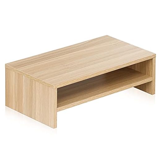 FITUEYES Soporte Monitor Elevador Monitor de Madera de 2 Capas L42.5xW23.5xH14cm (Amarillo) DT204201WO