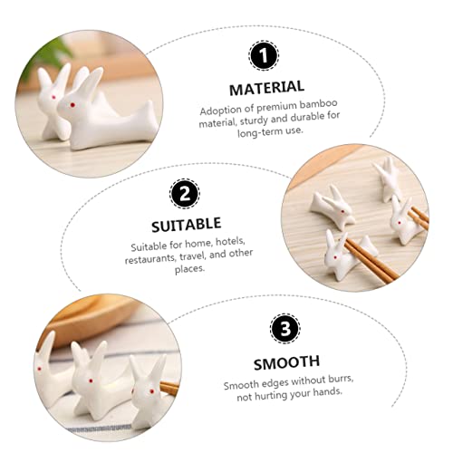 Cabilock 4 Peças Organizador De Descanso De Pauzinho Cerâmica Branco Fofo