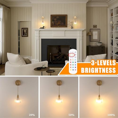 Apliques de pared vintage E27 recargables USB con iluminación interior para sala de estar 3
