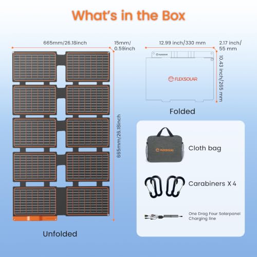 FlexSolar 100W Foldable Portable Solar Panel Charger IP67 Waterproof - Image 3
