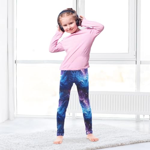 Boccsty Blue Purple Galaxy Girls Leggings Kids Yoga Pants Dance Active Tights 4T4