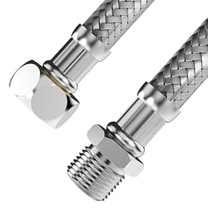 VARIOSAN Flexschlauch 17482, 3/8" AG x 3/8" ÜWM, 300 mm, Edelstahlmantel, DVGW zertifiziert, Trinkwasser, flexibler Panzerschlauch