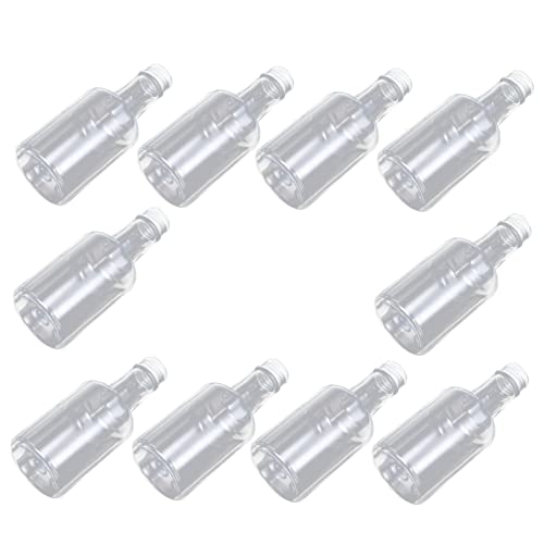 Alipis 10Pcs Portable Transparent Pet Bottles with Caps Multi Function Clear Juice Containers for Outdoor Use Safe for Drinks Milk and Yogurt