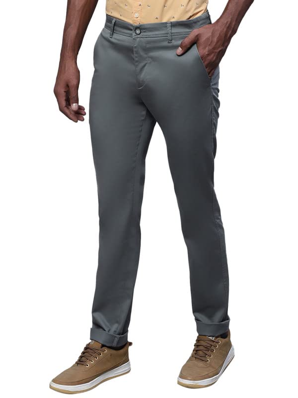Image of Cantabil Black Solid Non Pleated Regular Fit Mid Rise Formal Trouser for Men | Formal Pants for Men | Formal Wear Regular Fit Trouser for Men (P MTRC00102)