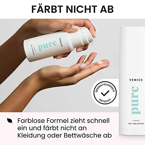 VENICEBODY PURE Everyday Self Tan Lotion (100ml) Selbstbräuner Lotion – Graduelle Selbstbräuner Bodylotion für leichte… - Image 4