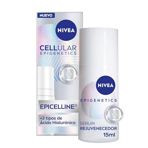 NIVEA Cellular Epigenetics - Serum Rejuvenecedor con Epicelline - Cuidado Facial Antiedad - Con 3 Tipos de Ácido Hialurónico - Revierte la Edad de la Piel - Todo Tipo de Pieles - Formato Viaje - 15 ml
