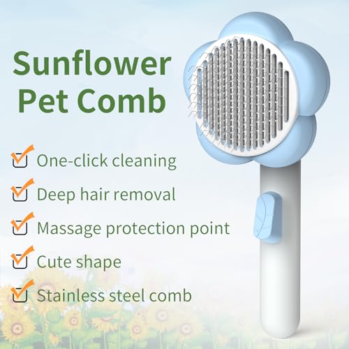 Ptlom-Pet-Grooming-Brush-Cat-Shedding-Brush-Self-Cleaning-Slicker-Cat-Comb-for-Short-and-Long-Hair-Kittens-and-Dogs-Cats-Brushes-Pets-Deshedding-Massage-Tool-Supplies-for-Hair-Removal-Blue