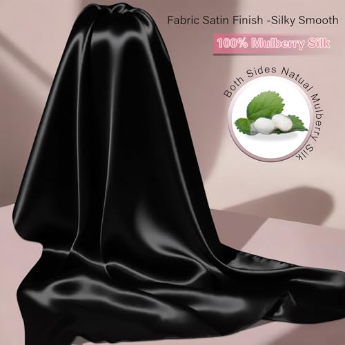 Mulberry Silk Pillow Cases 2 Pack Standard Size with Zipper, Ultra Smooth Soft Breathable Cooling Pillow Cases for Hot Sleepers, Silk Satin Pillowcase for Hair and Skin Set of 2, Gifts for Women